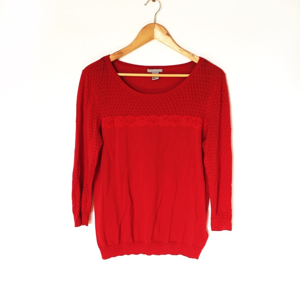 🌵 H & M red sweater crew neck long sleeve large